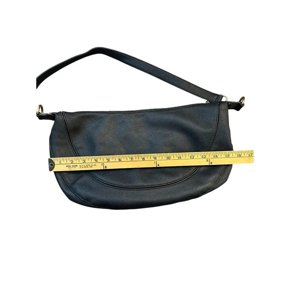 Anthropologie Urban Originals Black Leather Half Moon Crossbody Bag - Picture 5 of 7